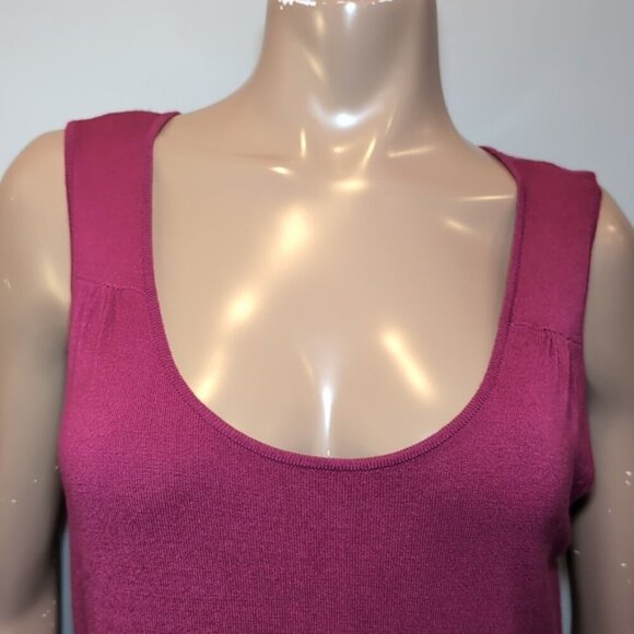 3/$20 Tribal Knit Top Sleeveless Sweater Tank Magenta Berry Tunic Size Large - Picture 2 of 10
